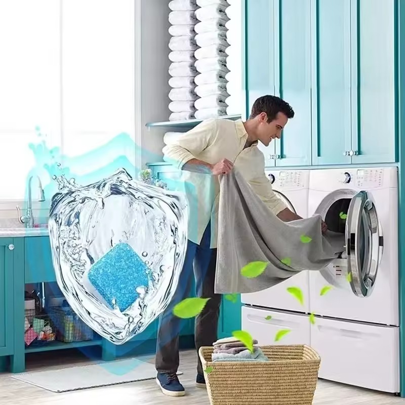 12 Pcs Washing Machine Cleaning Tablet Solid Washing Machine Cleaner