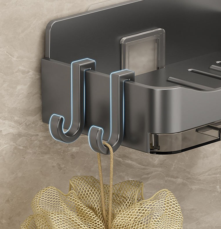 Wall Mounted Soap Holder With Drain Tray