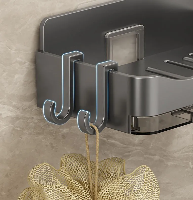 Wall Mounted Soap Holder With Drain Tray