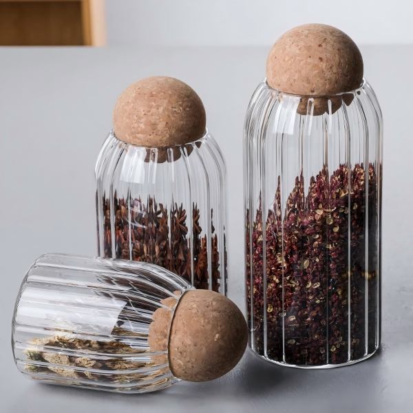 Cork Stopper High Borosilicate Glass Sealed Jar