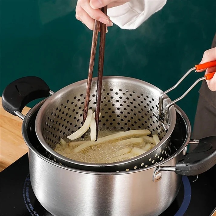 Stainless Steel Steamer & Frying Basket 18CM