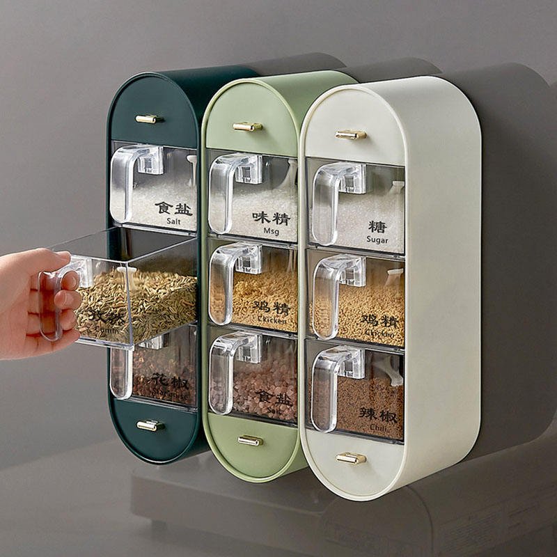 5in1 Acrylic Wall Mounted Spices Box