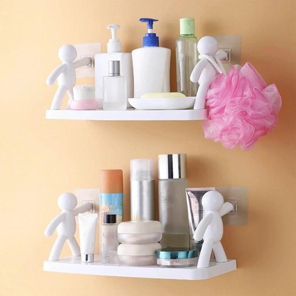 Wall Mounted Stick Man Storage Shelf – Creative Decorative Organizer