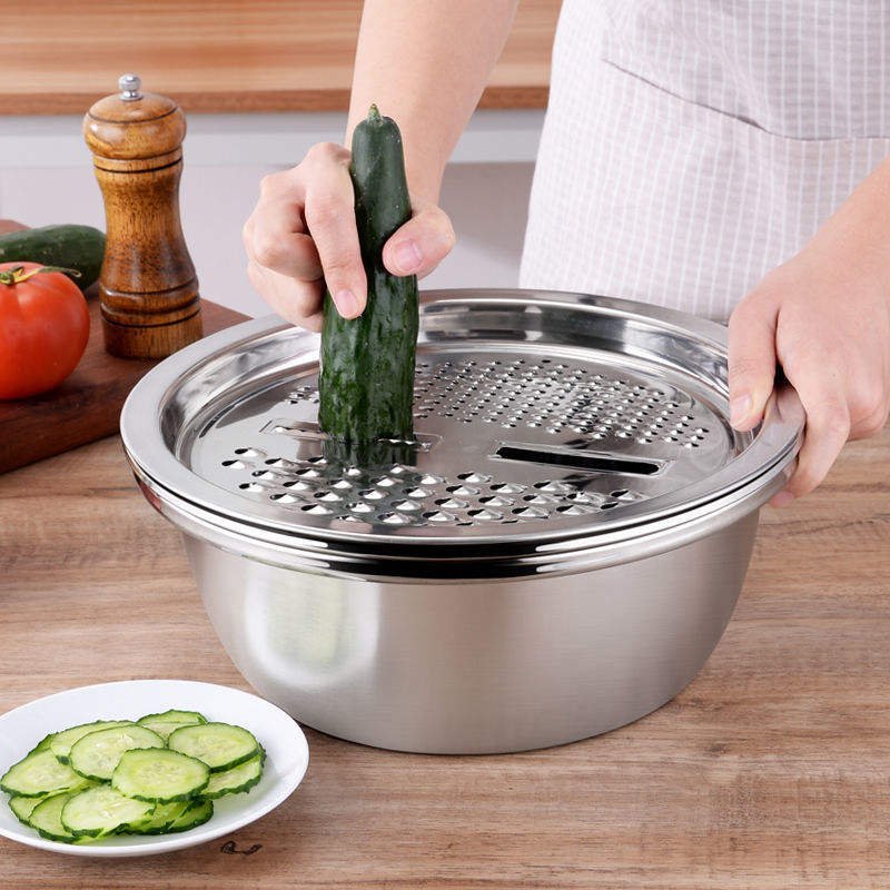 3in1 Stainless Steel Colander With Grater