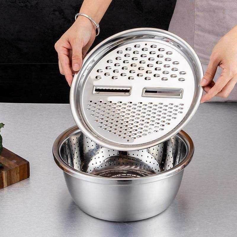 3in1 Stainless Steel Colander With Grater