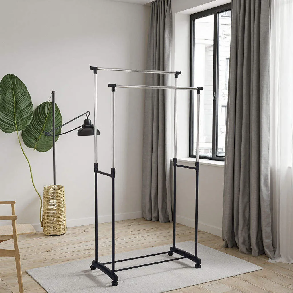 Stainless Steel Double Pole Clothes Hanger