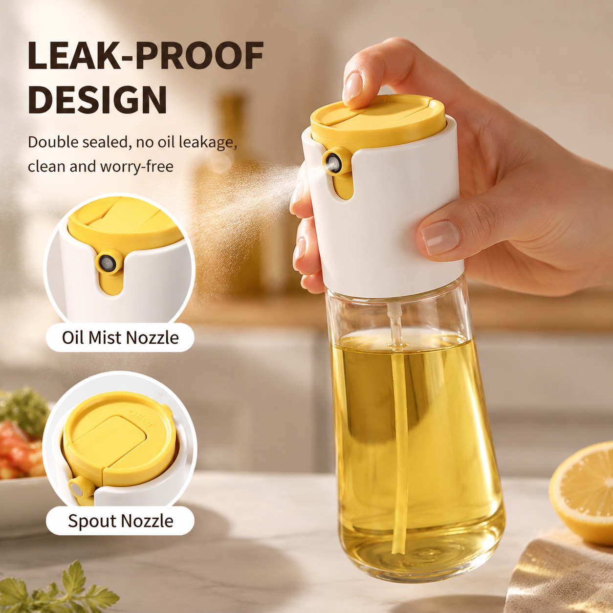 2 in 1 Oil Sprayer For Cooking Thickened Glass Oil Sprayers (300ML)