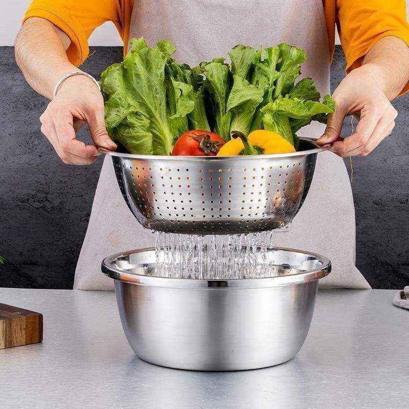 3in1 Stainless Steel Colander With Grater