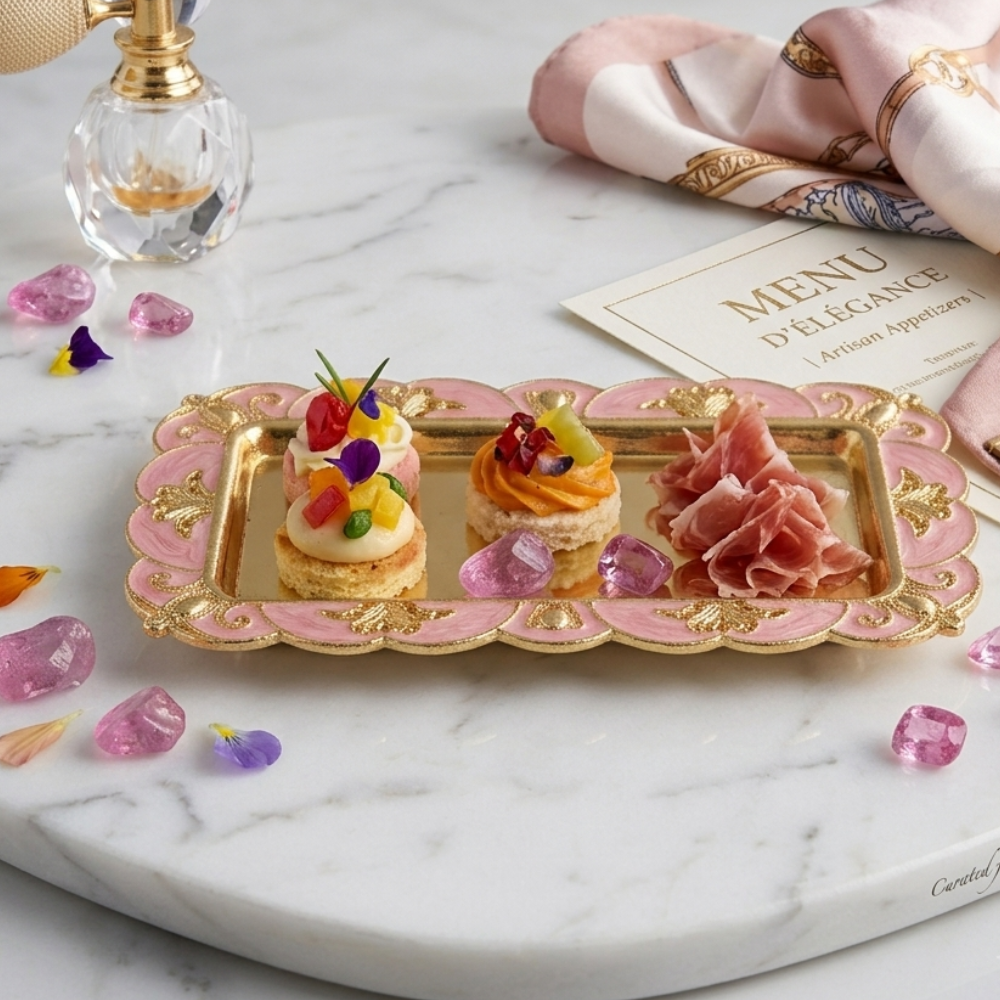 Vintage Rose Gold Serving Tray