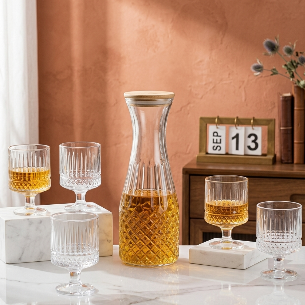 7pc Premium Crystal Water Jug & Glass Set