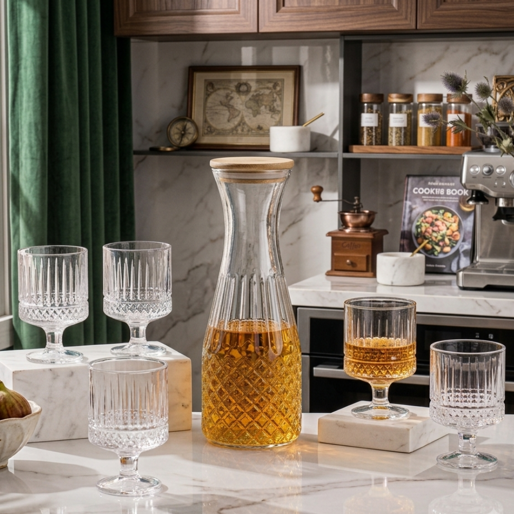 7pc Premium Crystal Water Jug & Glass Set
