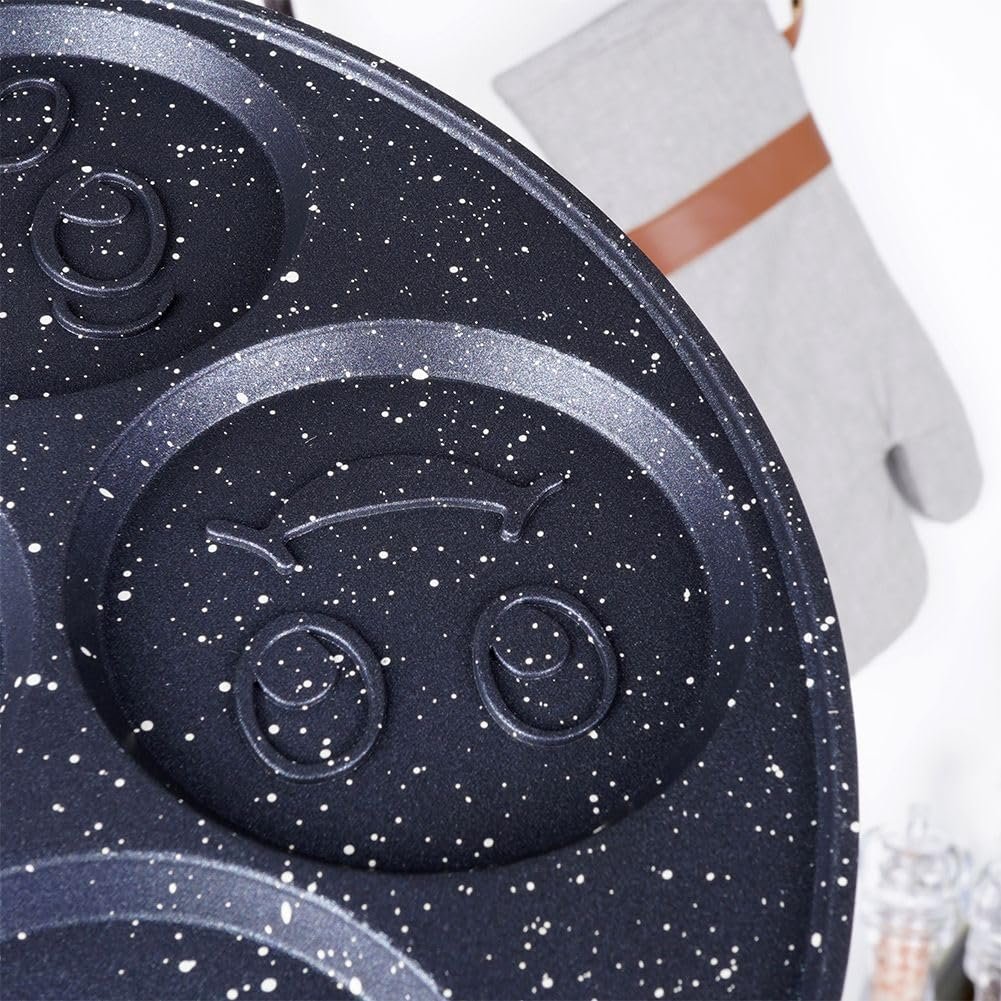 7 Partition Smiley Face Breakfast Pancake Frying Pan