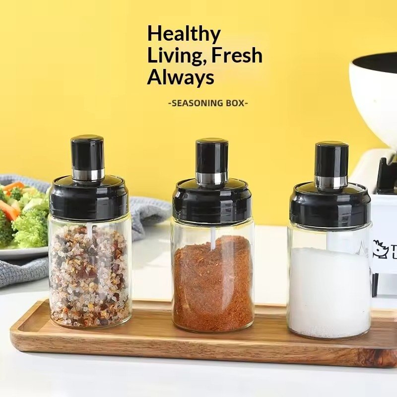 Premium Glass Jar With Spoon (1pc)