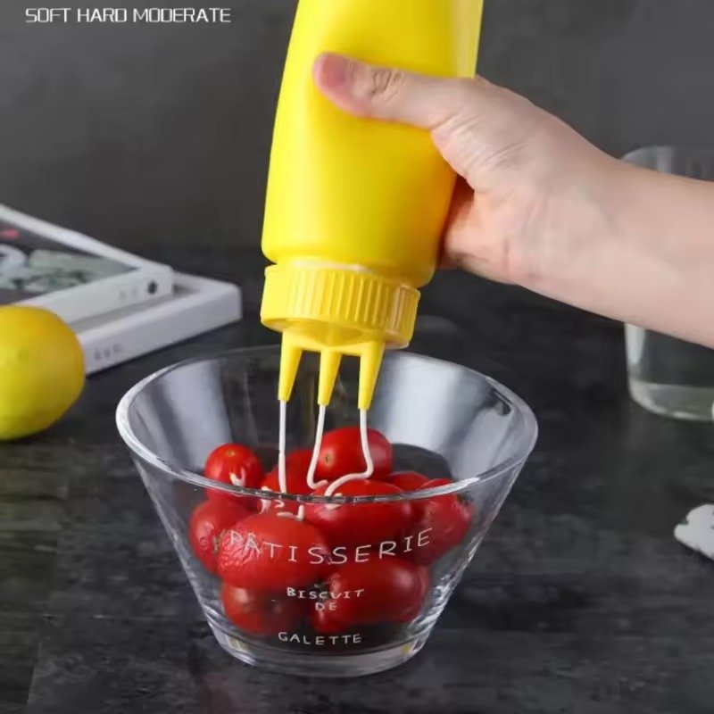 3-Nozzle Multi-Line Squeeze Sauce Bottle