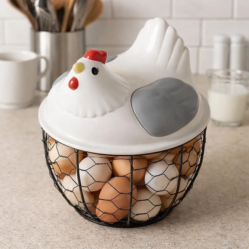 Hen Egg Basket Decorative Egg Storage Basket