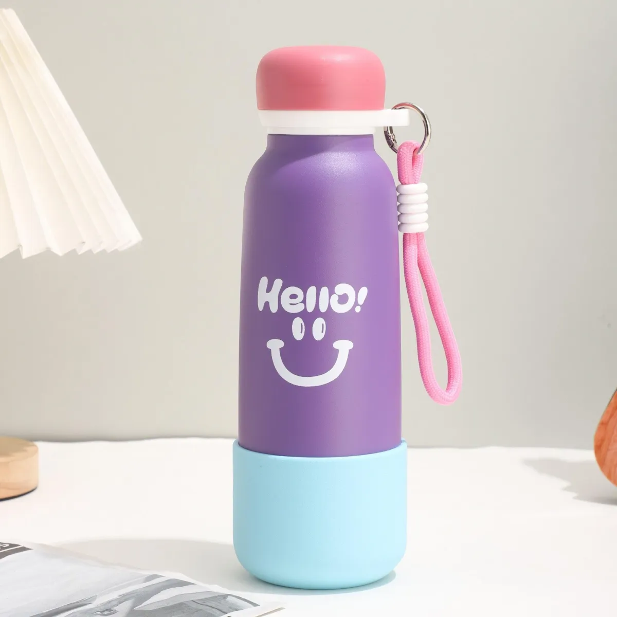 Hello Printed Stainless Steel Vacuum Water Bottle