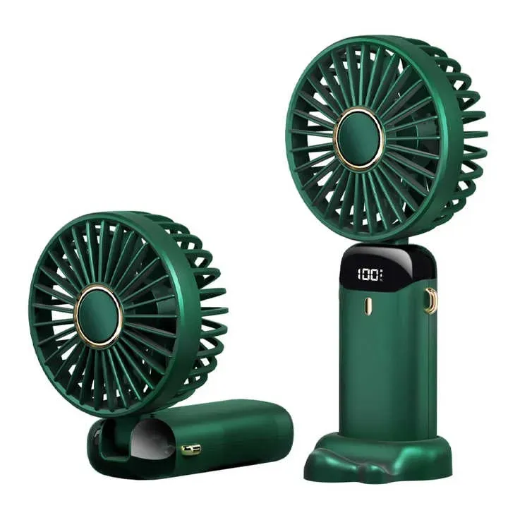 Portable Foldable Mini Fan Rechargeable Digital Display with 5 Speed