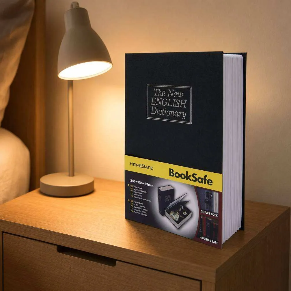 Portable Dictionary Style Book Safe Box with Lock