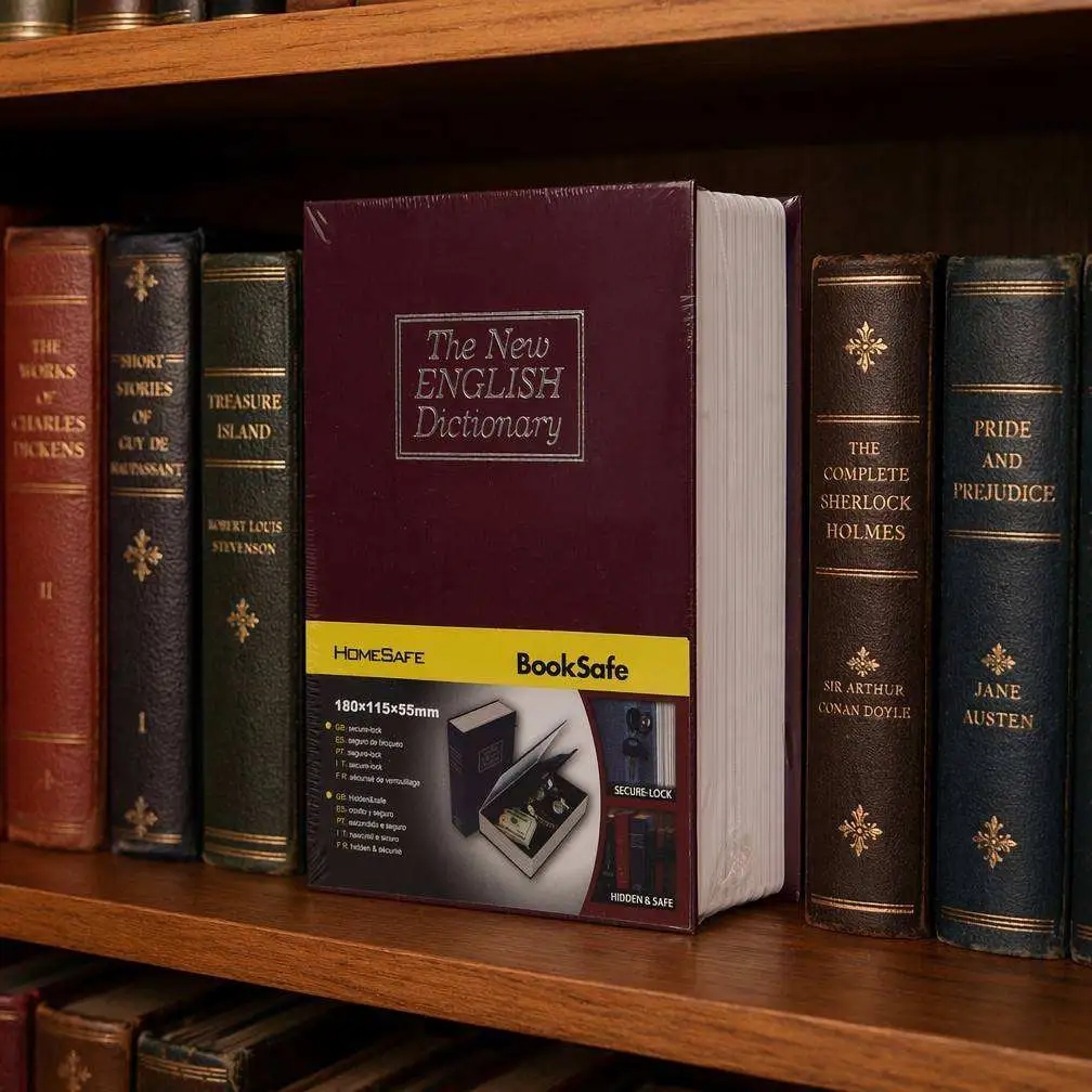 Portable Dictionary Style Book Safe Box with Lock