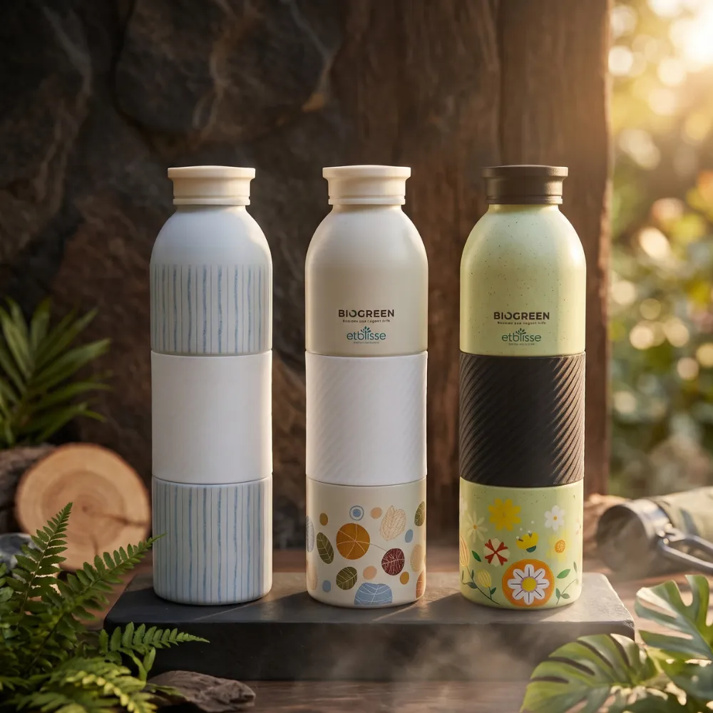 Floral Printed Water Bottle With Grip 600ml – Reusable Drinking Bottle