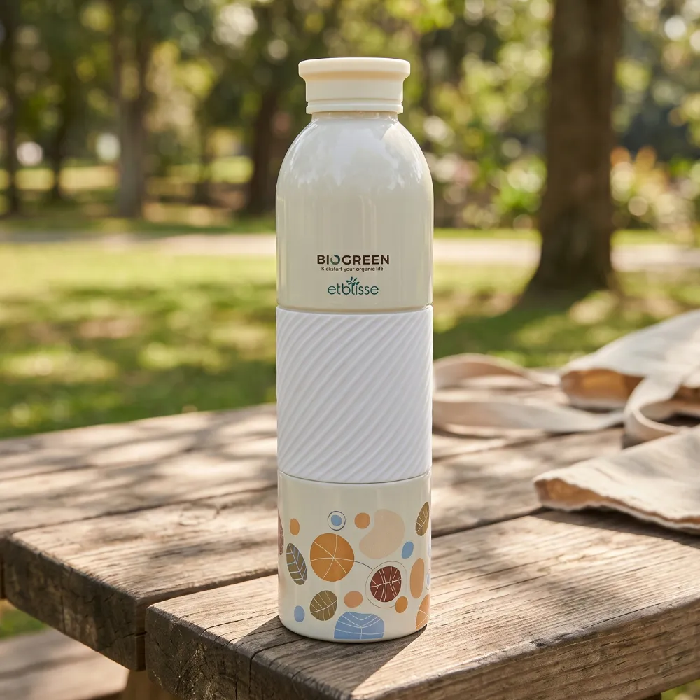 Floral Printed Water Bottle With Grip 600ml – Reusable Drinking Bottle