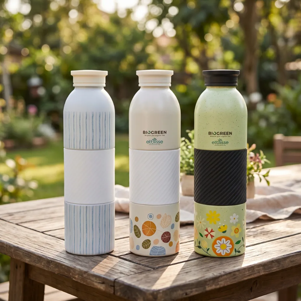 Floral Printed Water Bottle With Grip 600ml – Reusable Drinking Bottle