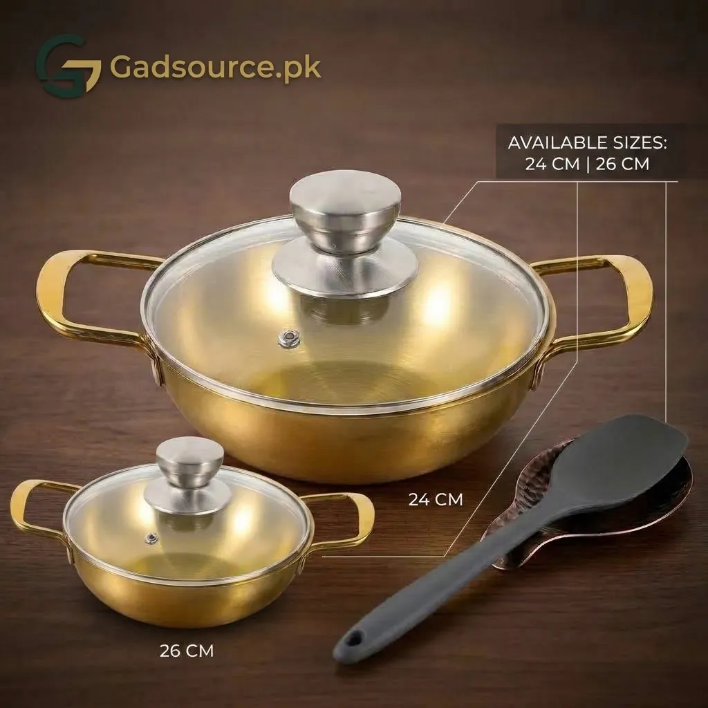 Stainless Steel Golden Pot With Lid