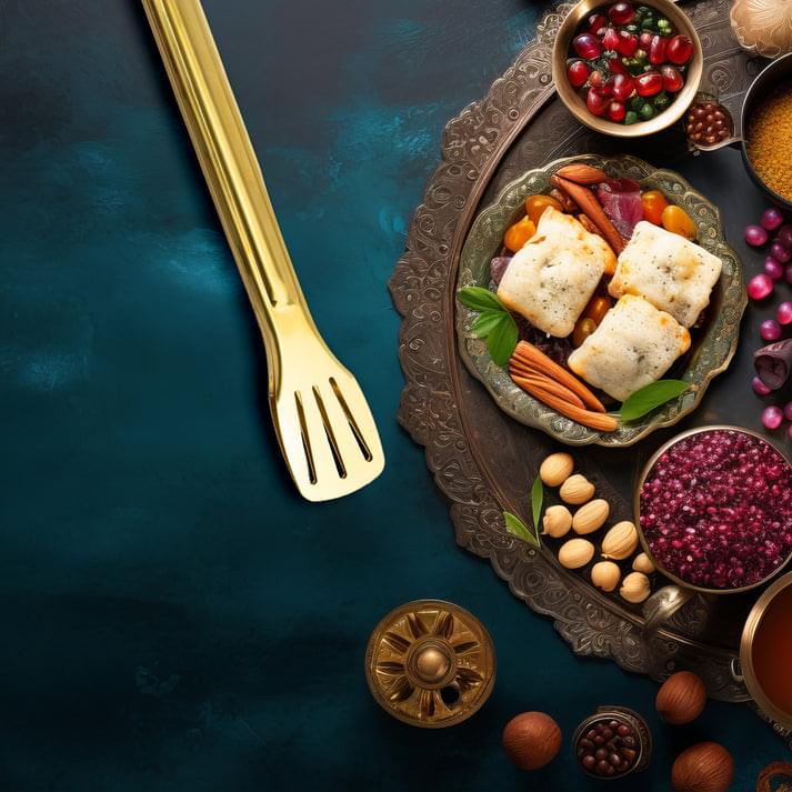 1 Stainless Steel Golden Food Tong