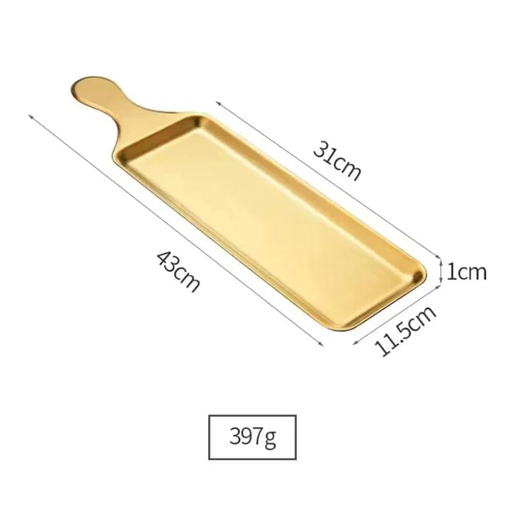 Golden Serving Tray with Handle(Large Size) - Image 7