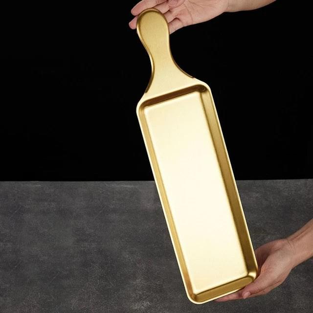 Golden Serving Tray with Handle(Large Size) - Image 5