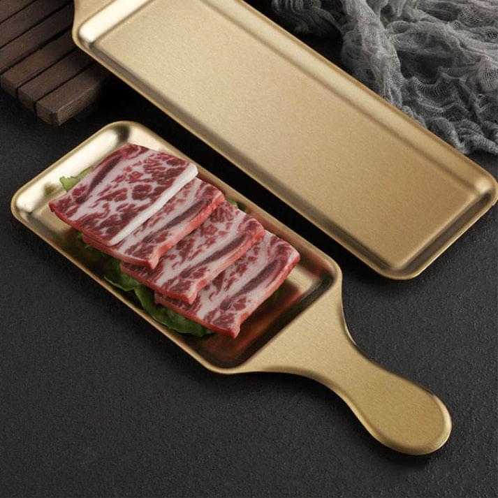 Golden Serving Tray with Handle(Large Size) - Image 3