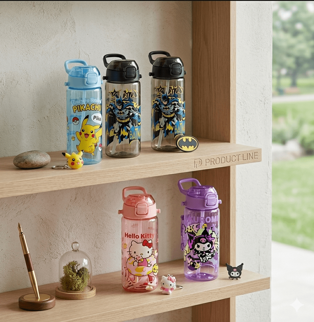 cute cartoon character kids sipper water bottles