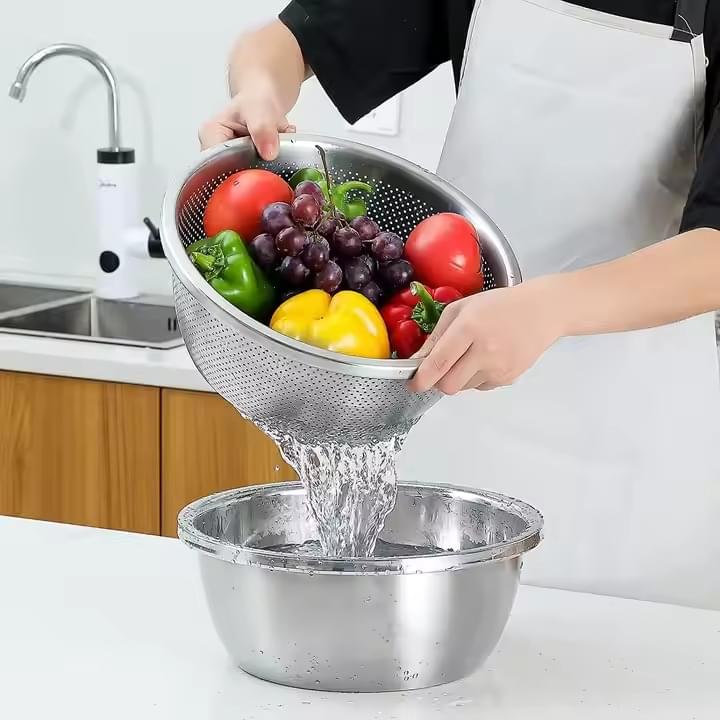 stainless steel 26cm kitchen colander strainer basket