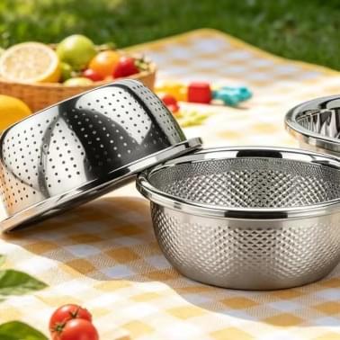 stainless steel 26cm kitchen colander strainer basket