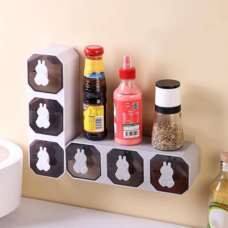 wall mounted rabbit design spice organizer box wall mounted rabbit design spice organizer box
