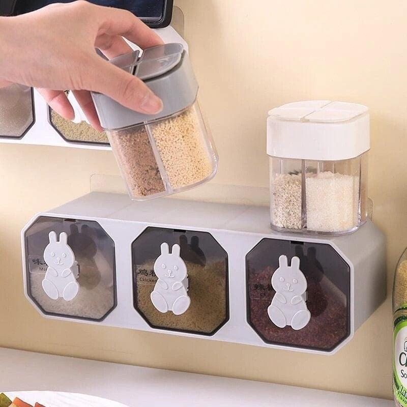 wall mounted rabbit design spice organizer box wall mounted rabbit design spice organizer box