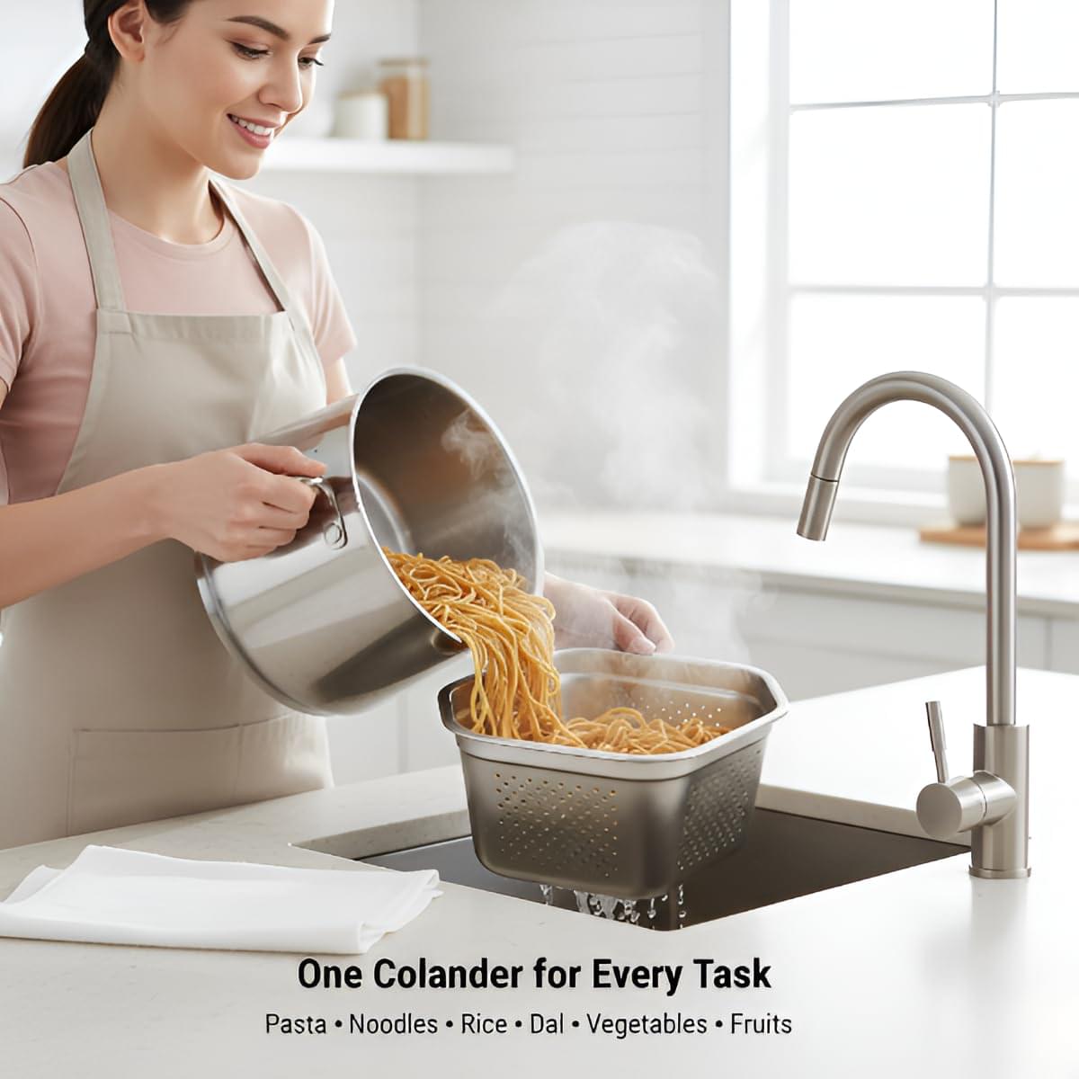 stainless steel 24cm square kitchen colander stainless steel 24cm square kitchen colander