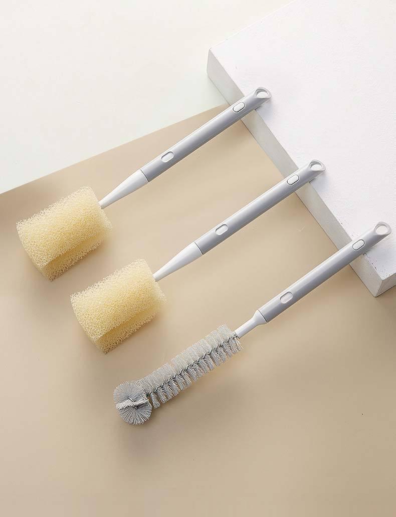 long handle bottle cleaning brush with sponge