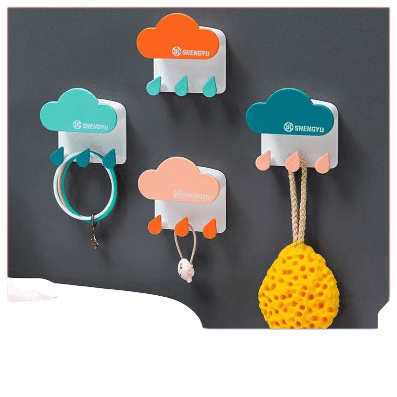 cloud shape adhesive wall mounted key hooks