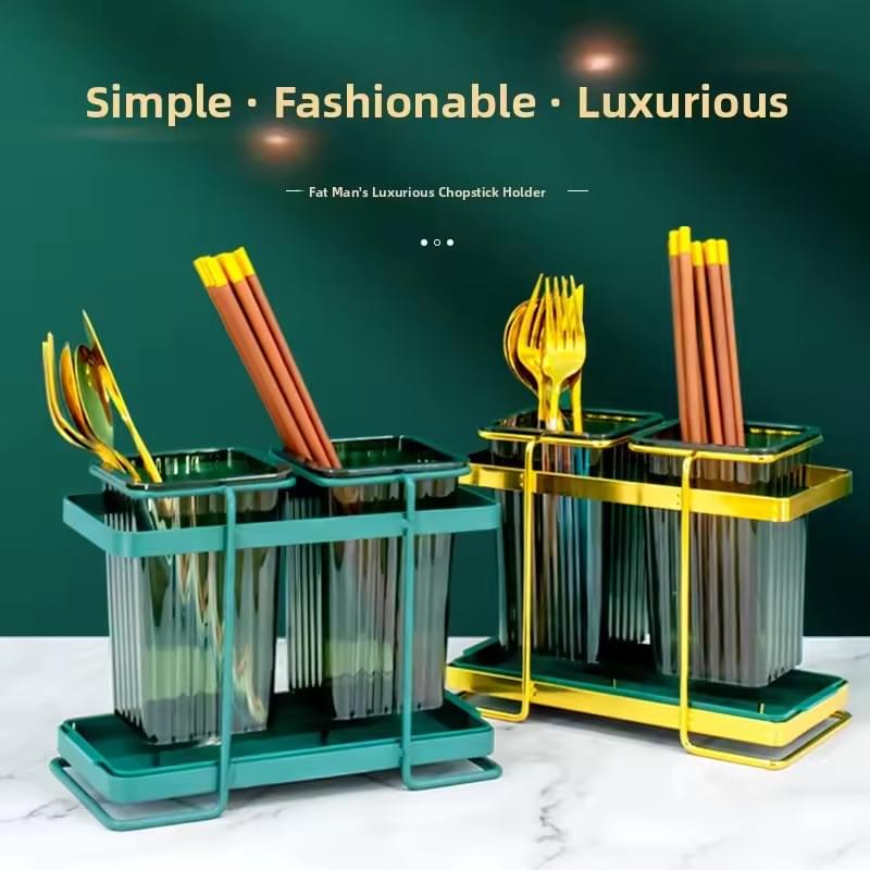 luxury gold metal toothbrush and toothpaste holder